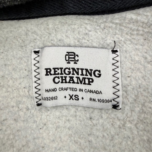 Reigning Champ Hoodie Mens XS Black Grey Full Zip Two Tone Made in Canada - Picture 6 of 10